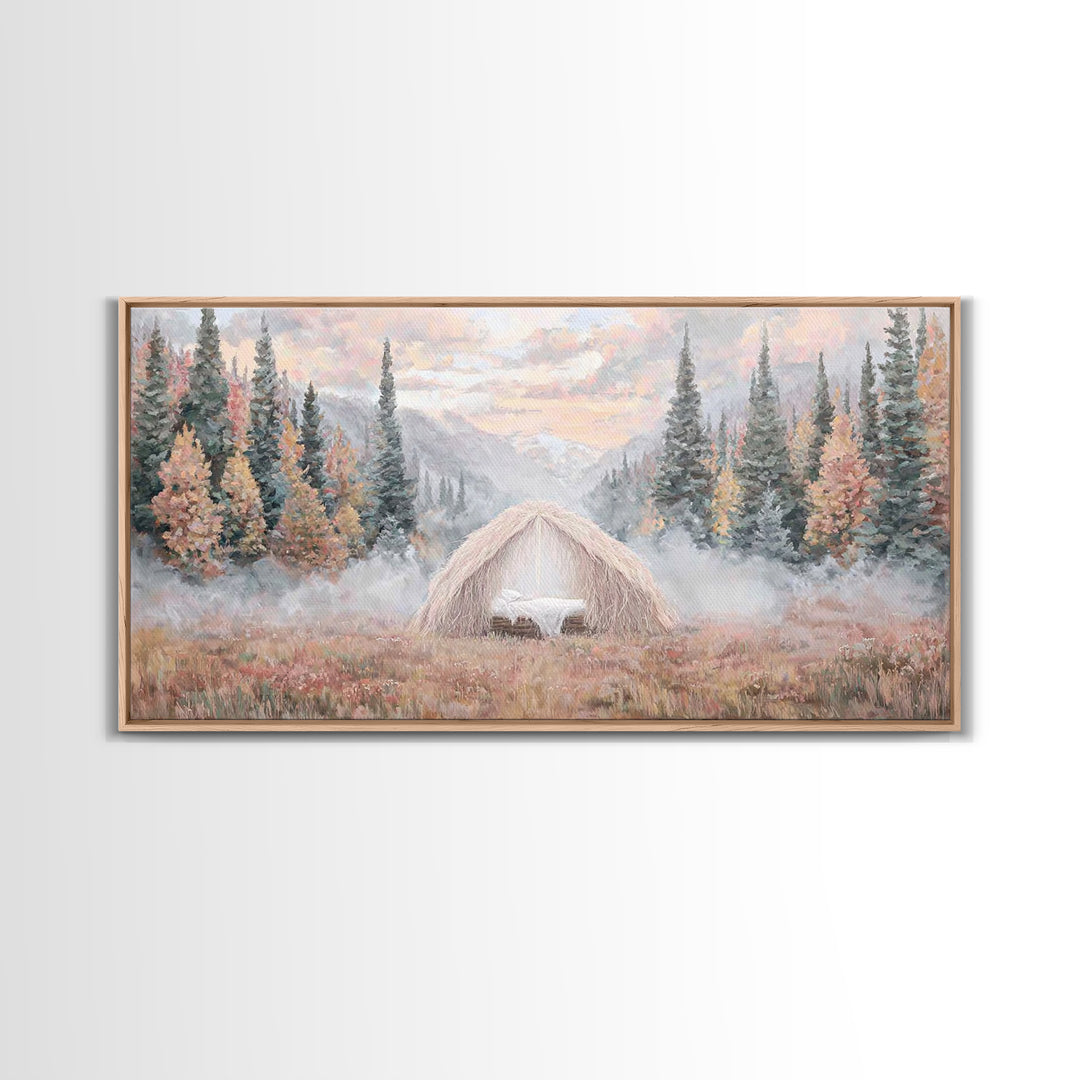 Forest Nativity | Framed Canvas Print | Christian Christmas Art | Jesus Painting | Christian Wall Art | Christmas Art | Christian Art Canva