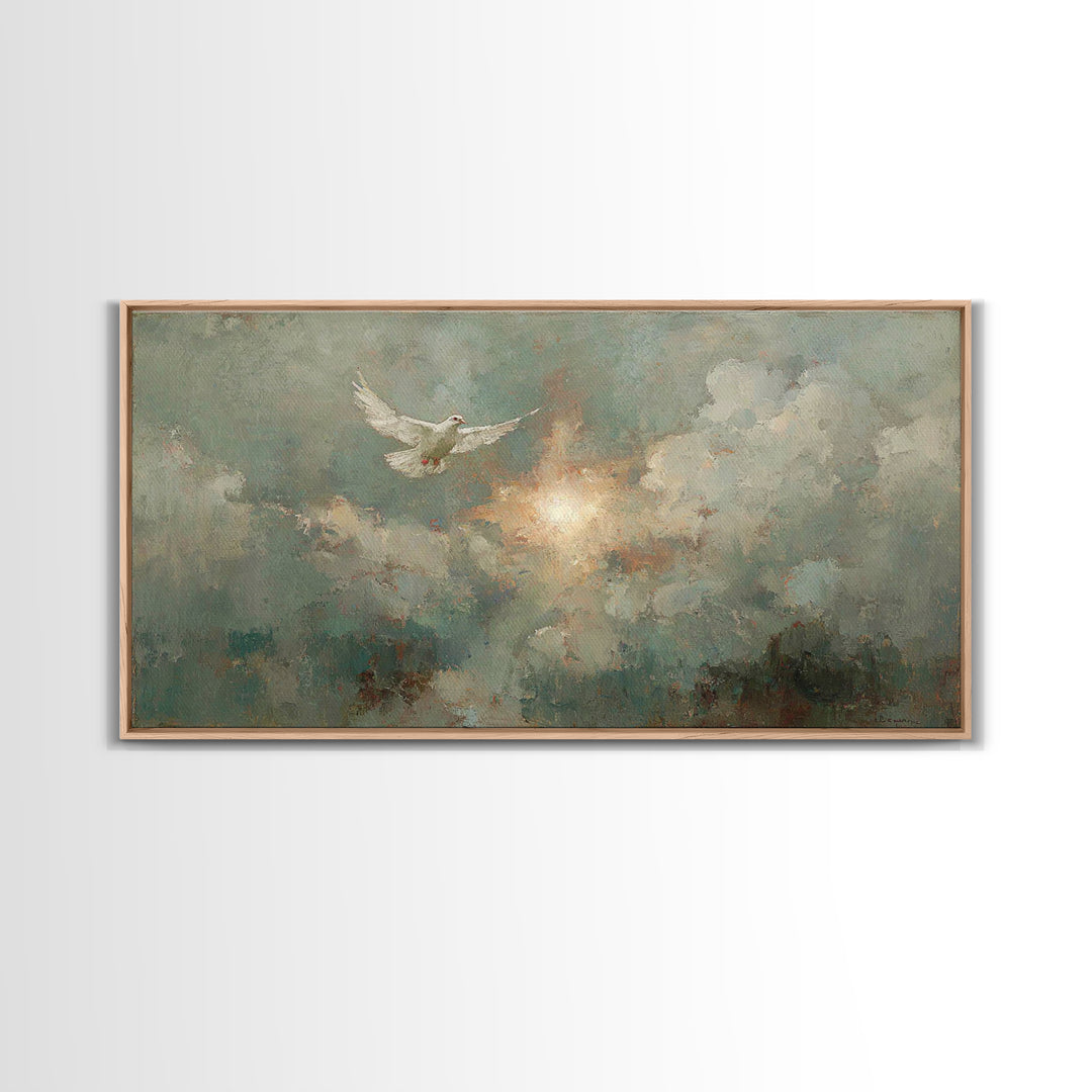Peaceful Rise | Framed Canvas Print | Christian Art Work | Christmas Canvas Wall Art | Christian Christmas Decorations | Christian Art