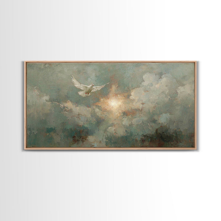 Peaceful Rise | Framed Canvas Print | Christian Art Work | Christmas Canvas Wall Art | Christian Christmas Decorations | Christian Art
