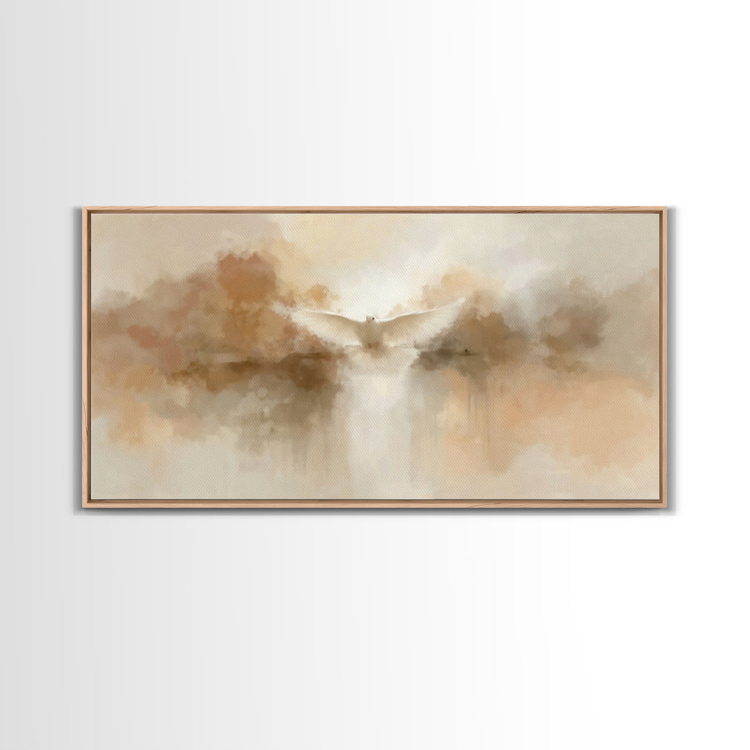 Gentle Ascension, Framed Canvas Print, Christian Art Canvas, Minimalist Christian Art, Christian Wall Art, Christmas Art Prints