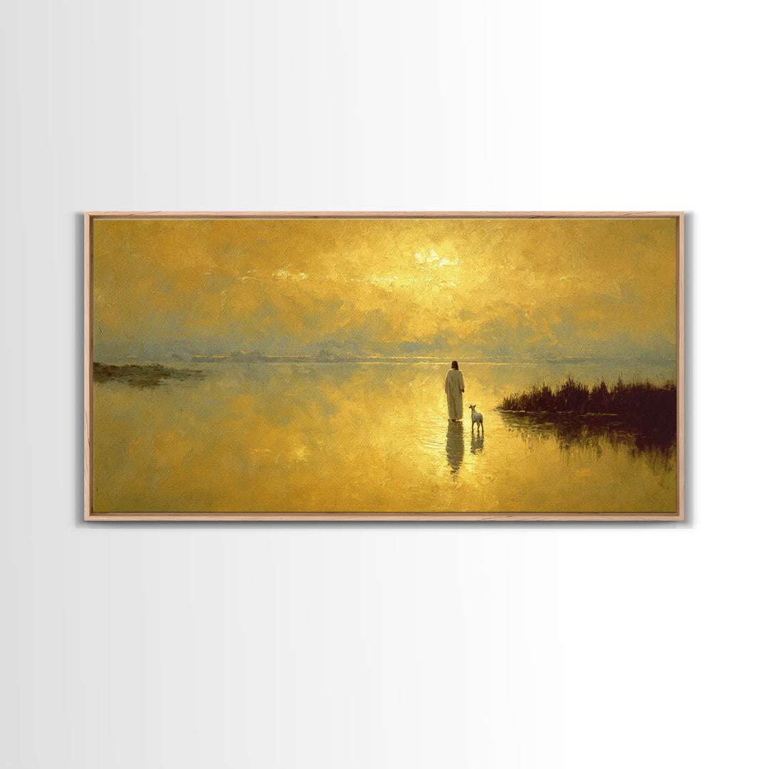 Light Of Grace | Framed Canvas Print | Christian Art | Jesus Painting | Christian Art Canvas | Christmas Wall Art | Christian Christmas Art
