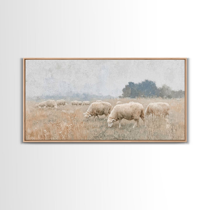 Graceful Flock Morning – Framed Canvas Print – Christian Wall Art – Christian Art Canvas – Jesus Painting – Christian Christmas Art – Chris