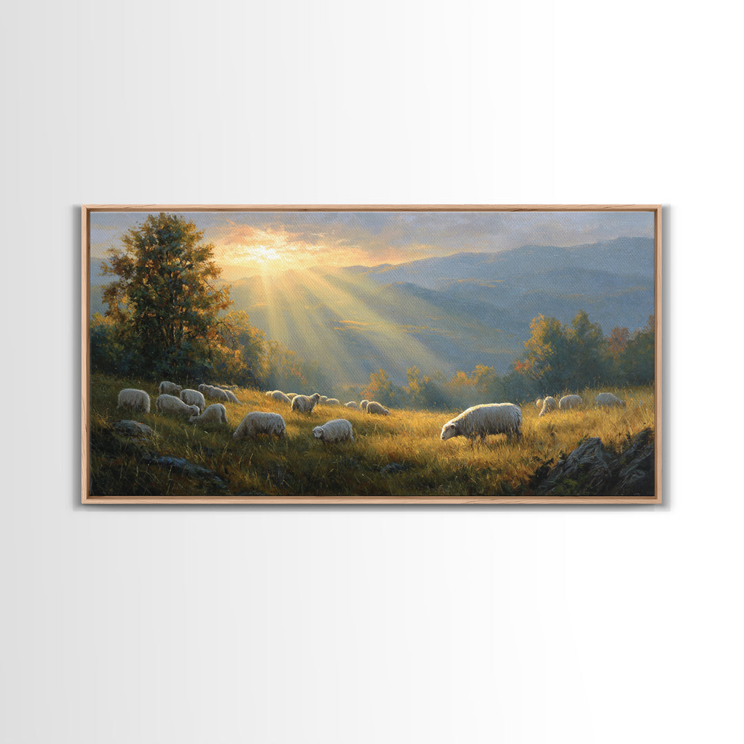 Holy Pasture Whisper | Framed Canvas Print | Christian Art | Christian Canvas Art | Jesus Painting | Christian Christmas | Christian Wall A