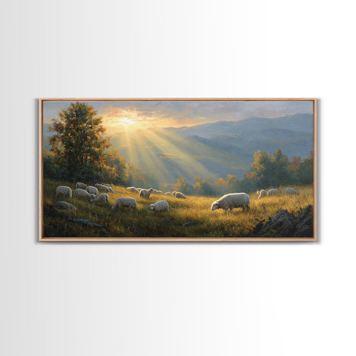 Holy Pasture Whisper | Framed Canvas Print | Christian Art | Christian Canvas Art | Jesus Painting | Christian Christmas | Christian Wall A