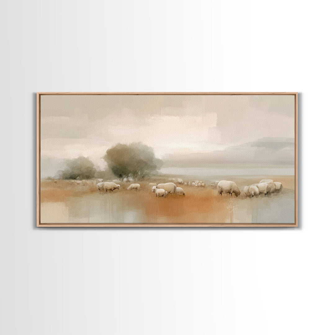 Silent Field Blessing, Framed Canvas Print, Christian Wall Art, Christian Art, Jesus Painting, Christian Art Canvas, Christmas Art, Christi