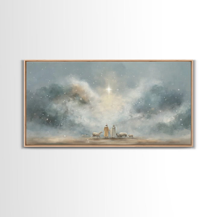Wonder In The Heavens – Framed Canvas Print – Christian Art Canvas – Christian Wall Art – Christmas Art – Christian Christmas Art – Christi