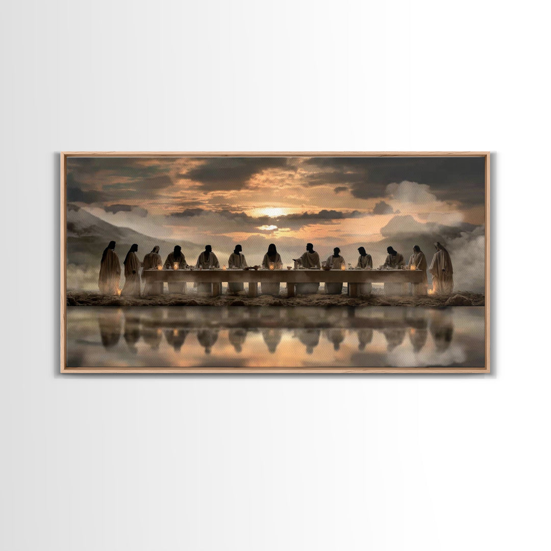 Sacred Supper Horizon – Framed Canvas Print – Christian Wall Art – Christian Art Canvas – Jesus Painting – Christian Christmas Art – Christ