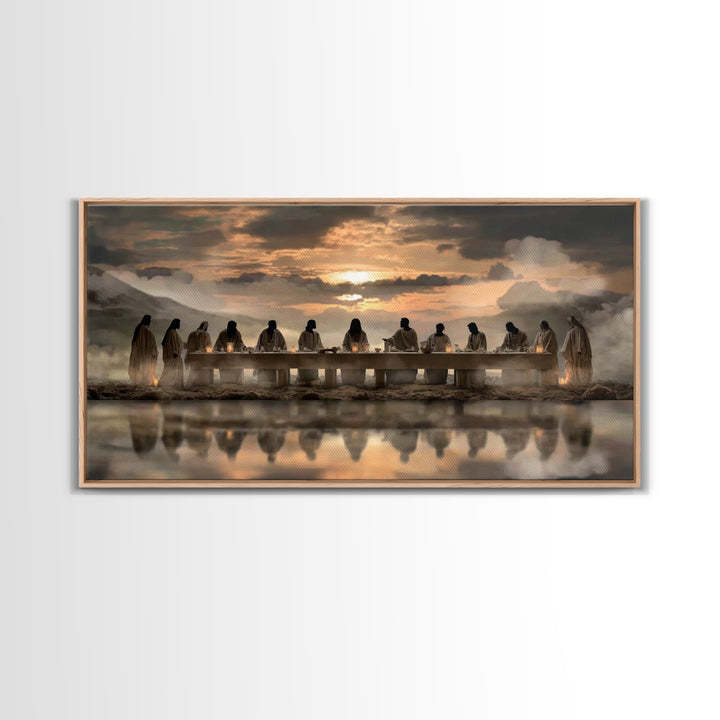 Sacred Supper Horizon – Framed Canvas Print – Christian Wall Art – Christian Art Canvas – Jesus Painting – Christian Christmas Art – Christ