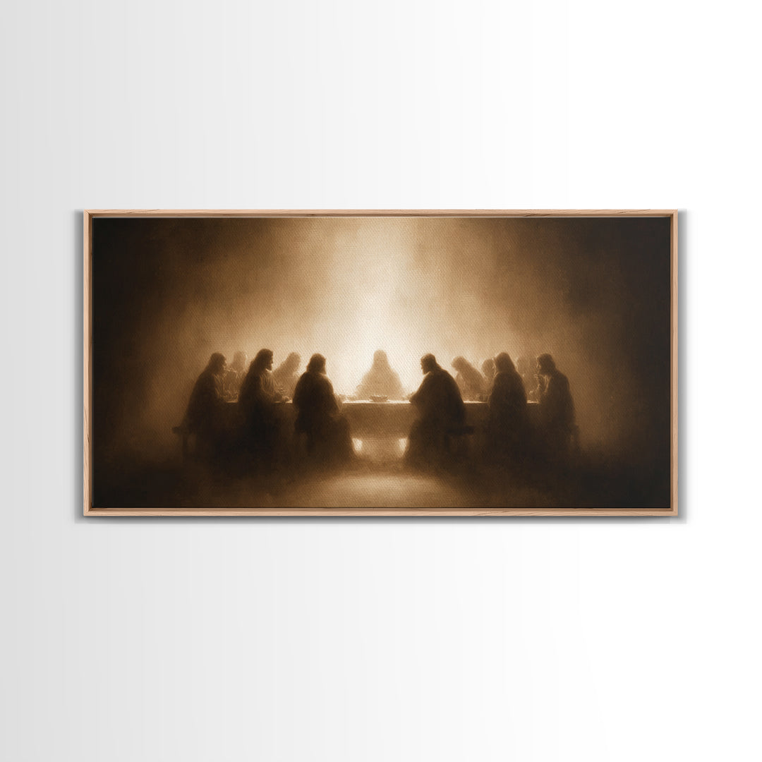 Sacred Evening – Framed Canvas Print – Christian Wall Art – Jesus Painting – Christian Christmas Art – Christian Decor – Christian Gift
