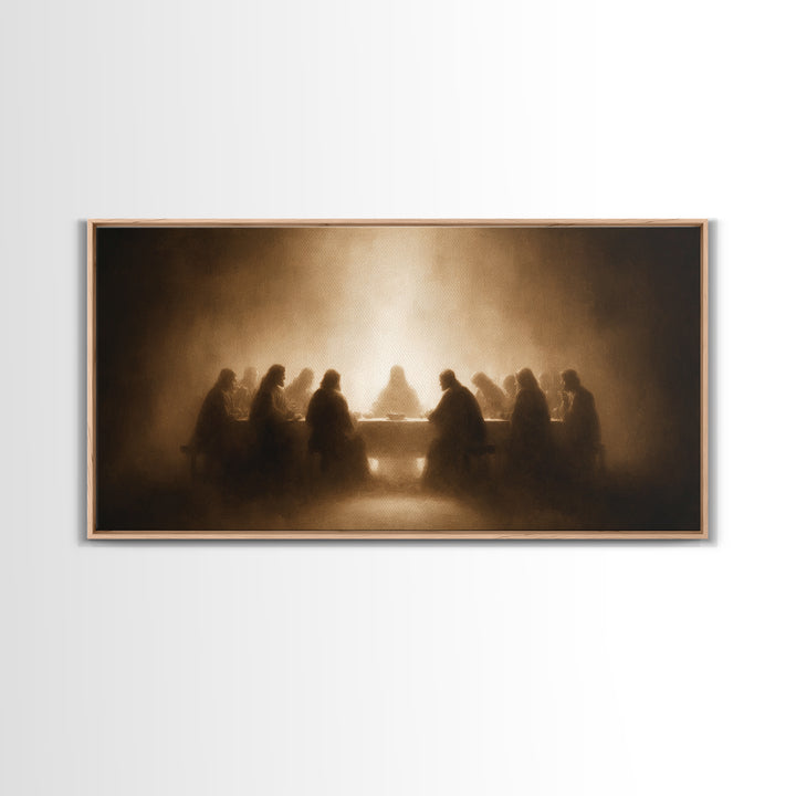 Sacred Evening – Framed Canvas Print – Christian Wall Art – Jesus Painting – Christian Christmas Art – Christian Decor – Christian Gift