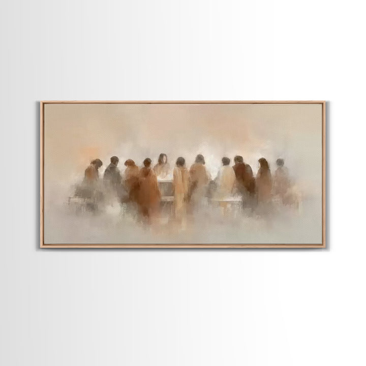 Heavenly Supper, Framed Canvas Print, Christian Art Canvas, Jesus Painting, Christian Wall Art, Christian Christmas Art, Christian Decor