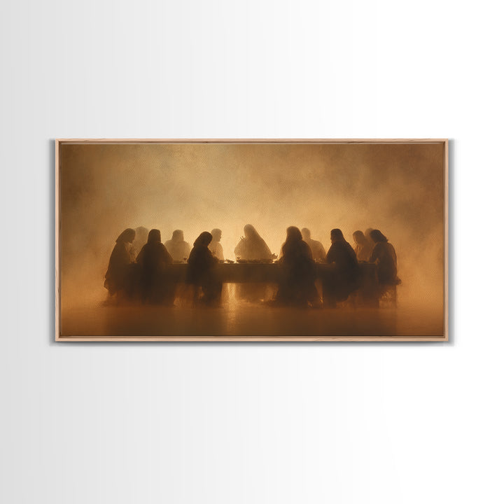 Golden Gathering | Framed Canvas Print | Christian Wall Art | Christian Art Canvas | Jesus Painting | Christian Christmas Decor | Christian