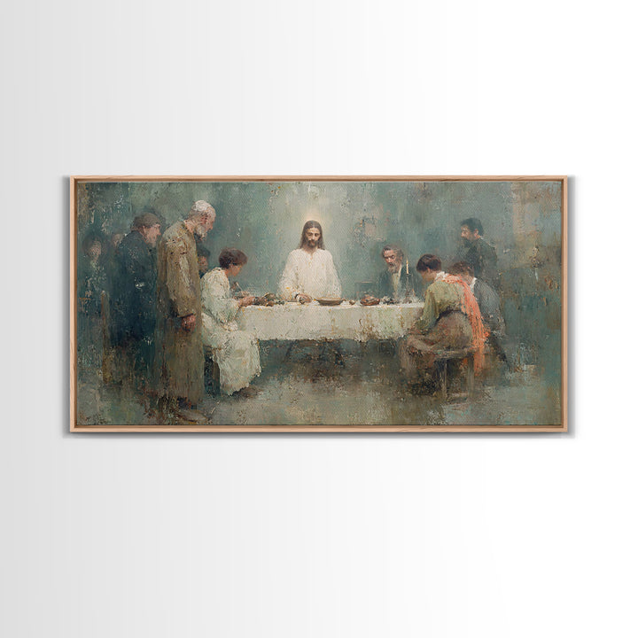 Bright Fellowship, Framed Canvas Print, Christian Art Canvas, Christian Wall Art, Jesus Painting, Christian Gift Ideas, Christmas Art Print