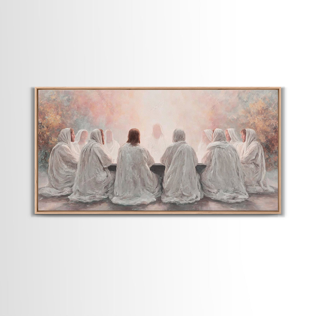 Celestial Feast, Framed Canvas Print, Christian Art Print, Christian Wall Art, Jesus Painting, Christian Christmas Decor, Christian Gift