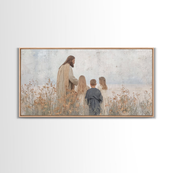 Gentle Meadow – Framed Canvas Print – Christian Art Canvas – Jesus Painting – Christian Wall Art – Christian Gift Ideas – Christian Decor