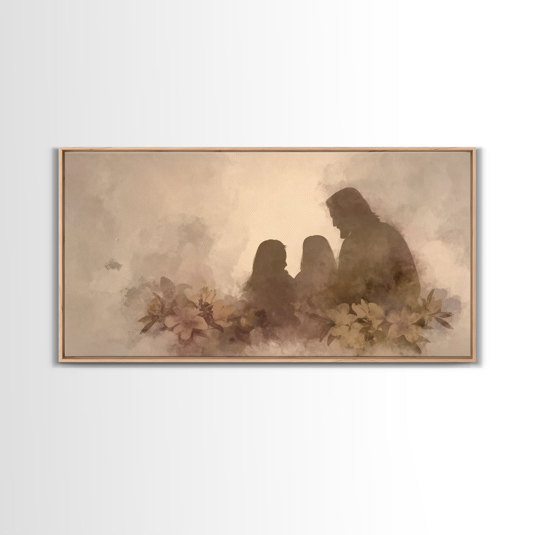 Garden Of Light | Framed Canvas Print | Christian Art Canvas | Jesus Painting | Christian Wall Art | Christian Art | Modern Christian Art