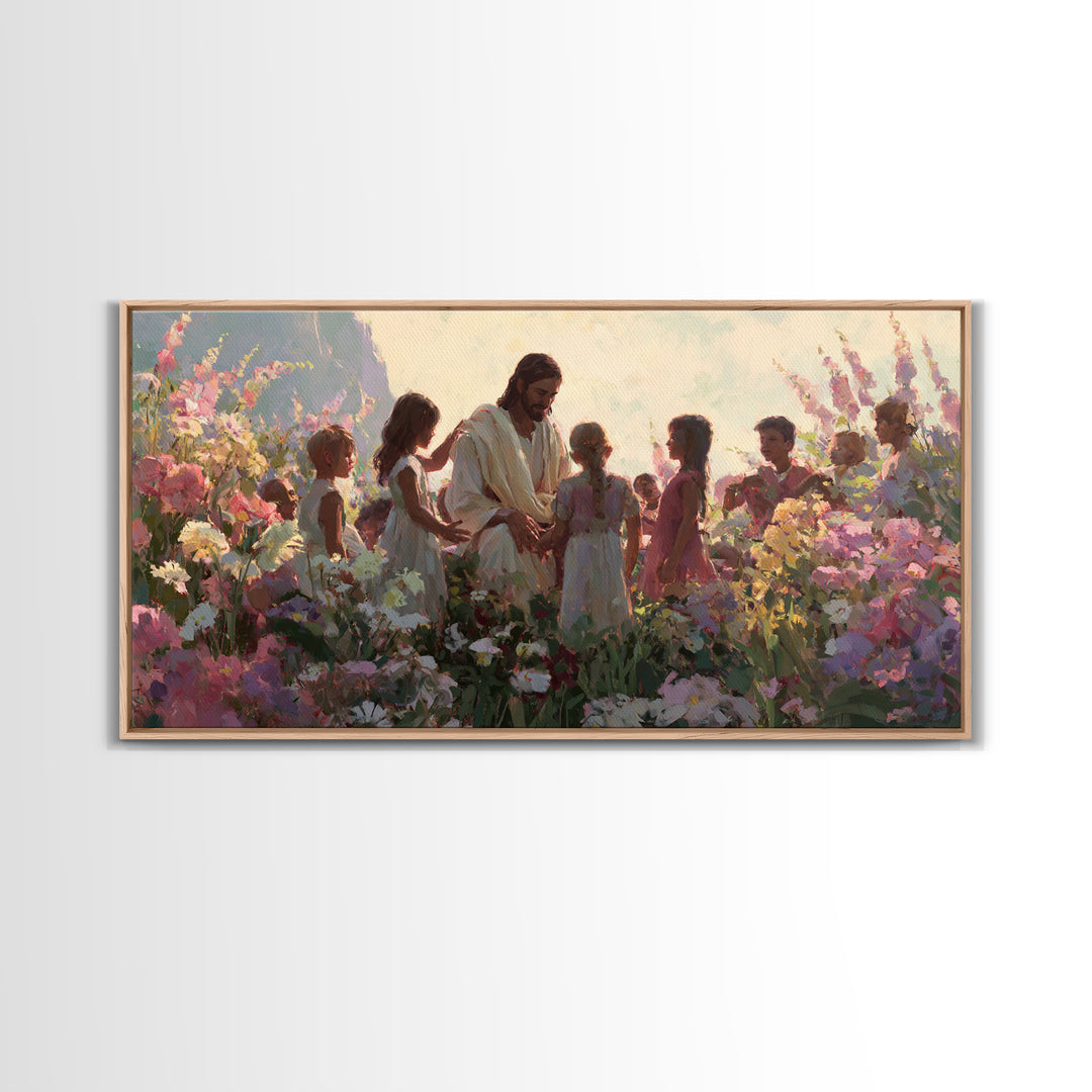 Children Of Hope – Framed Canvas Print – Christian Art Canvas – Jesus Painting – Christian Wall Art – Christian Christmas Art – Vintage Chr