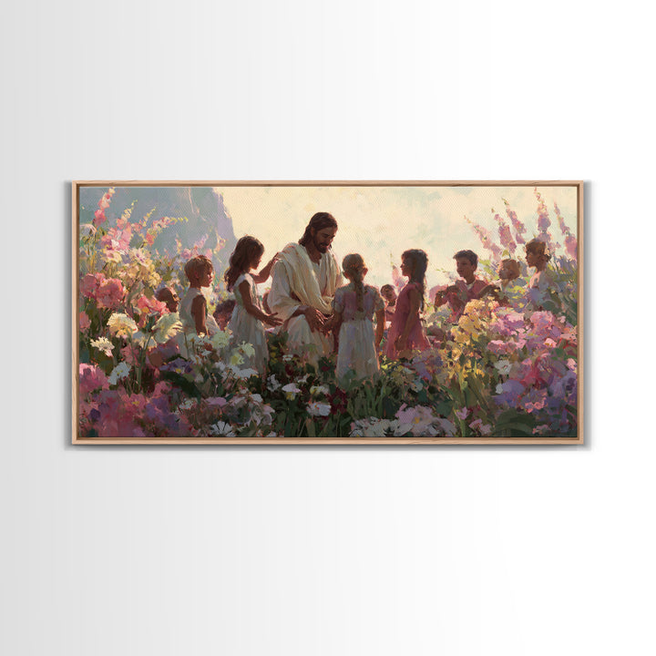 Children Of Hope – Framed Canvas Print – Christian Art Canvas – Jesus Painting – Christian Wall Art – Christian Christmas Art – Vintage Chr