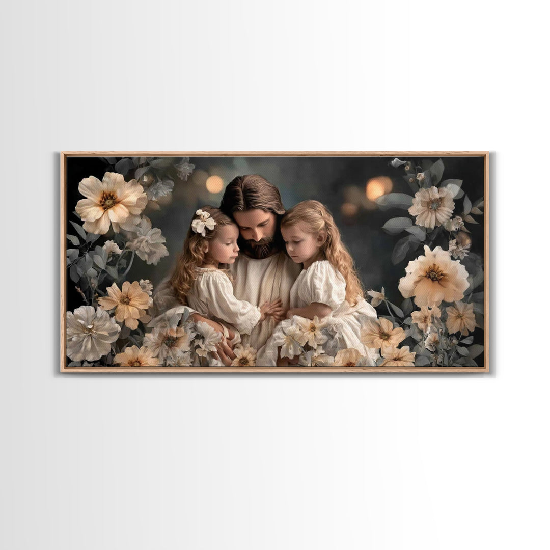 Tender Peace – Framed Canvas Print – Christian Wall Art – Christian Art Canvas – Jesus Painting – Christian Decor – Minimalist Christian Ar