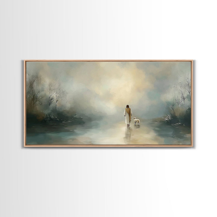 Shepherd’s Path | Framed Canvas Print | Christian Art Canvas | Jesus Painting | Christian Wall Art | Christian Decor For Home | Subtle Chri