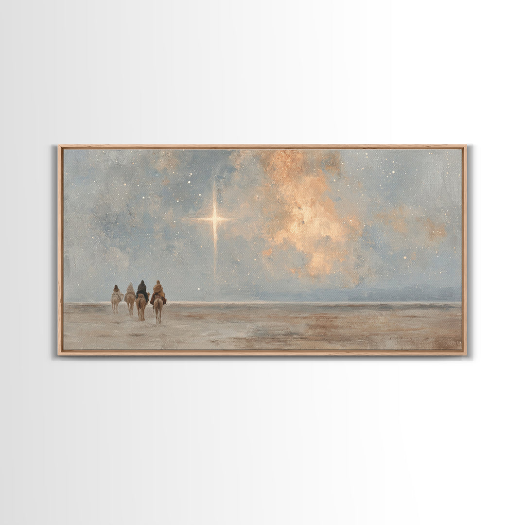 Star Of Bethlehem - Framed Canvas Print - Christian Christmas Art - Christian Art Canvas - Christian Wall Art - Christmas Art Prints