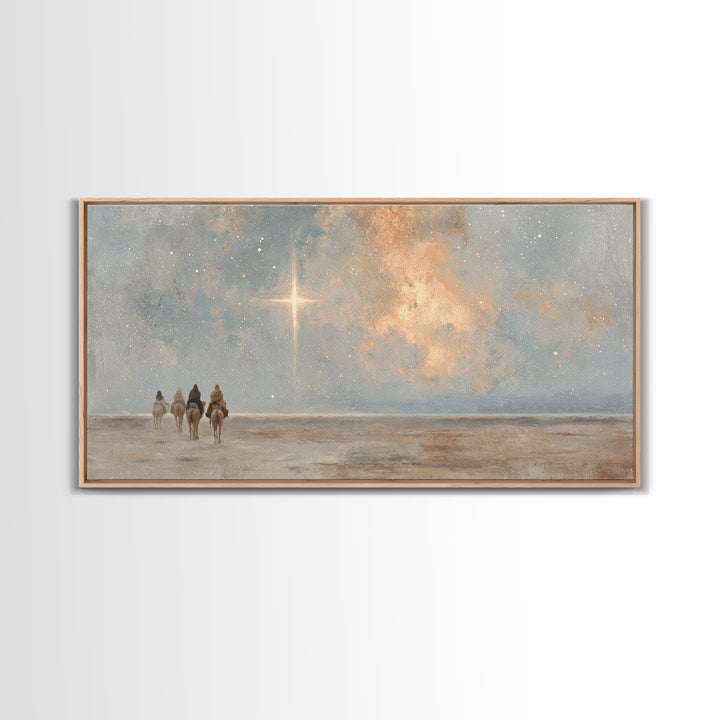 Star Of Bethlehem - Framed Canvas Print - Christian Christmas Art - Christian Art Canvas - Christian Wall Art - Christmas Art Prints