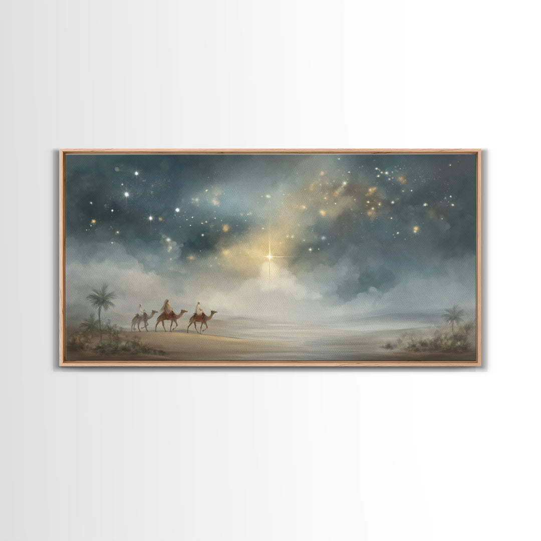Night Of The Magi - Framed Canvas Print - Christmas Art Prints - Christian Christmas Art - Christian Wall Art - Christian Art Canvas