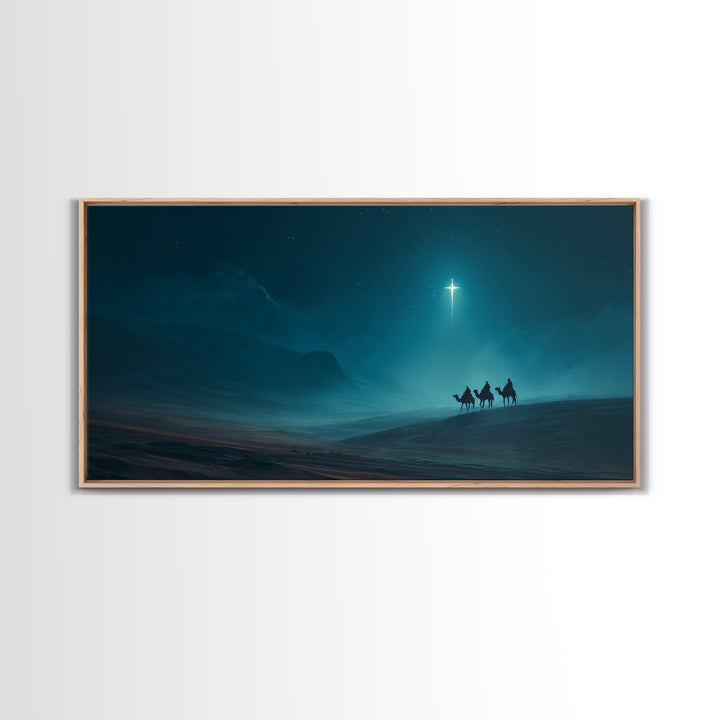 Guided By The Star - Framed Canvas Print - Christian Art Canvas - Christmas Art Prints - Christian Christmas Art - Christian Wall Art
