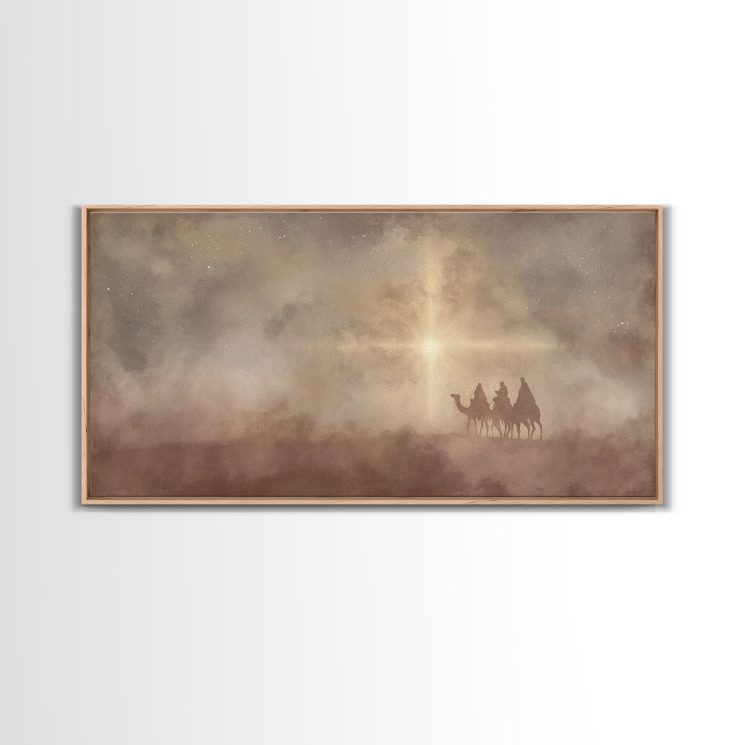 Three Kings Journey - Framed Canvas Print - Christian Wall Art - Christian Christmas Art - Christian Art Canvas - Christmas Art Prints