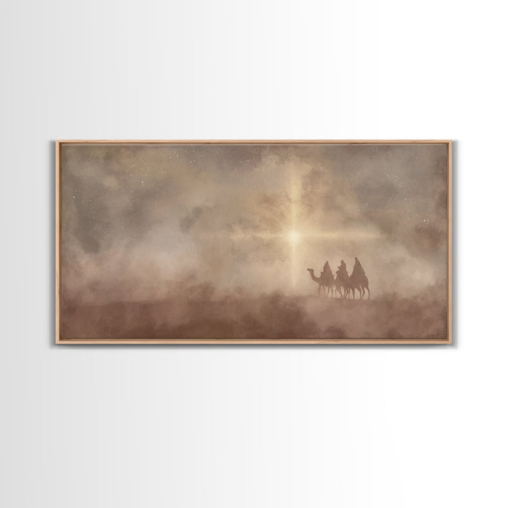 Three Kings Journey - Framed Canvas Print - Christian Wall Art - Christian Christmas Art - Christian Art Canvas - Christmas Art Prints
