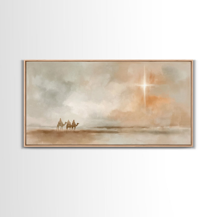 The Guiding Star – Framed Canvas Print – Christian Wall Art – Christian Art Canvas – Jesus Painting – Christmas Art – Christian Art Print