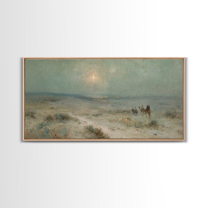 Bethlehem Light | Framed Canvas Print | Christian Art Print | Jesus Painting | Christian Wall Art | Christmas Art | Christian Art Canvas