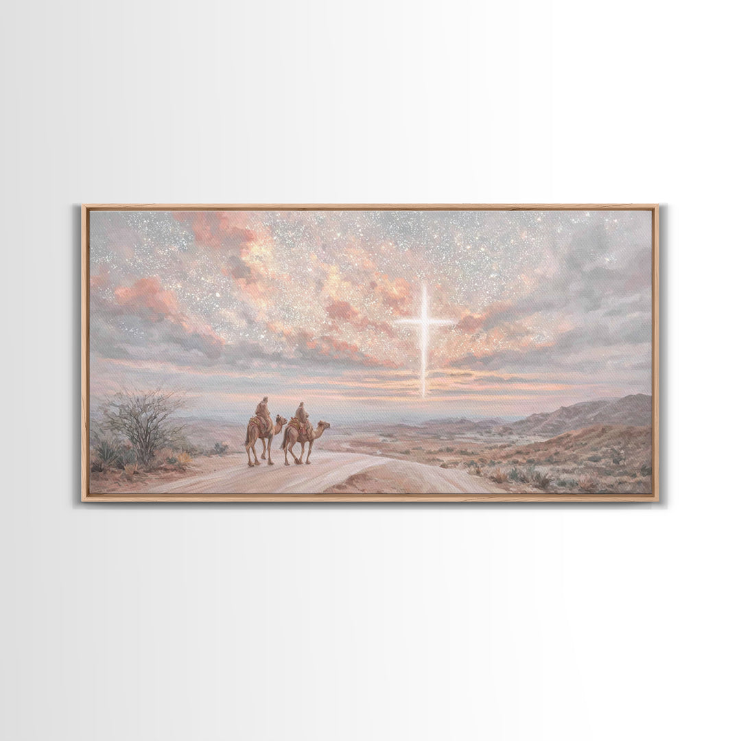 Dawn Of Promise, Framed Canvas Print, Christian Art Print, Christian Wall Art, Jesus Painting, Christian Christmas Art, Christian Art Canva