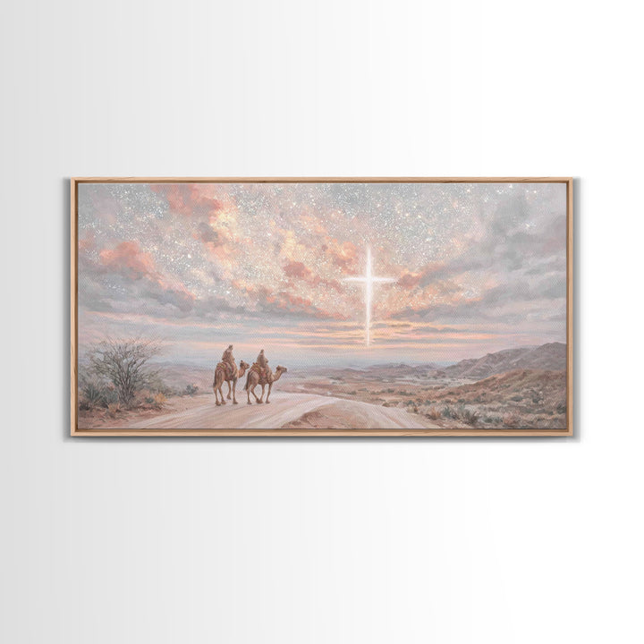 Dawn Of Promise, Framed Canvas Print, Christian Art Print, Christian Wall Art, Jesus Painting, Christian Christmas Art, Christian Art Canva