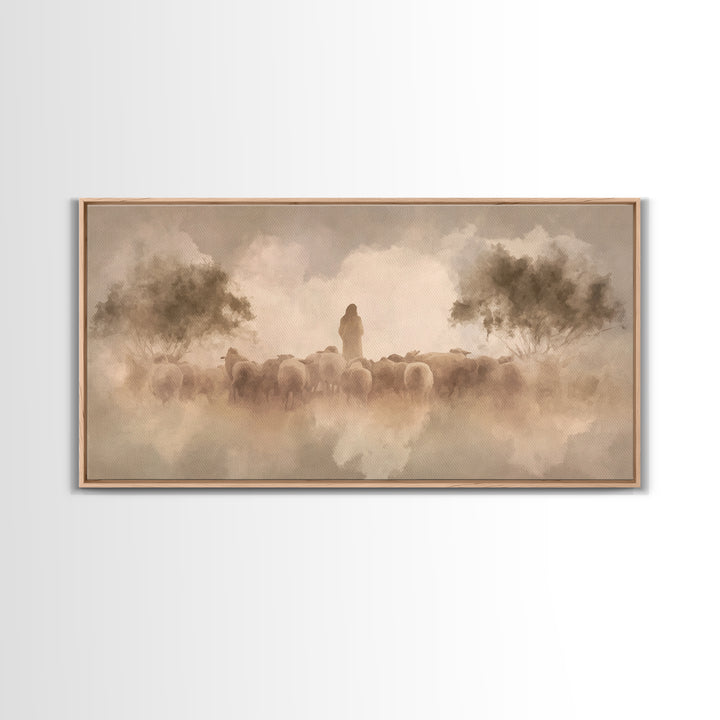 Morning Shepherd | Framed Canvas Print | Christian Christmas Art | Christian Art Canvas | Christian Wall Art | Christian Art Print | Jesus
