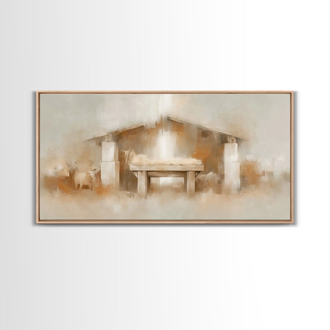 Stable Promise Light | Framed Canvas Print | Christian Art Canvas | Christmas Art | Christian Art Gift | Framed Christmas Art