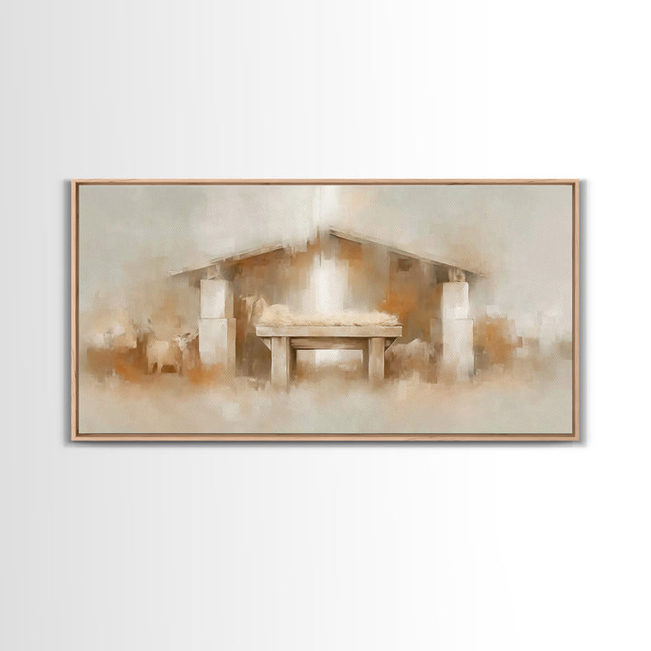 Stable Promise Light | Framed Canvas Print | Christian Art Canvas | Christmas Art | Christian Art Gift | Framed Christmas Art