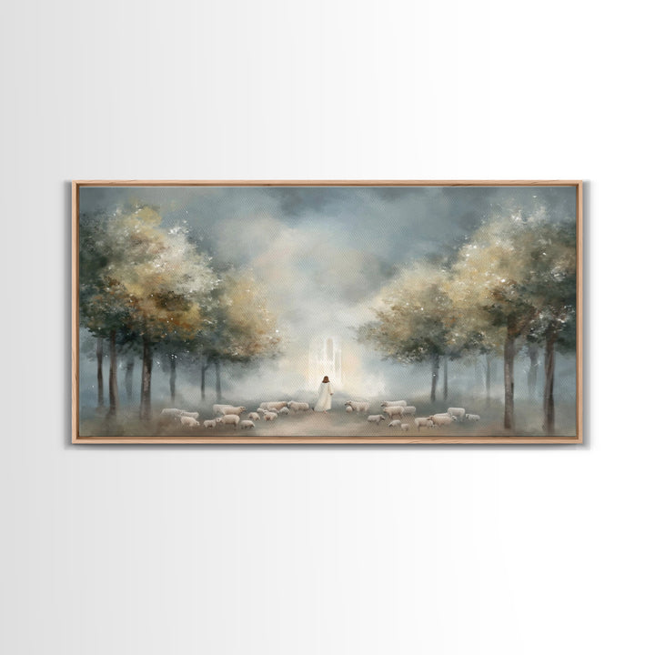 Heavenly Pathway - Framed Canvas Print - Christian Art Canvas - Christian Christmas Art - Jesus Painting - Christian Wall Art