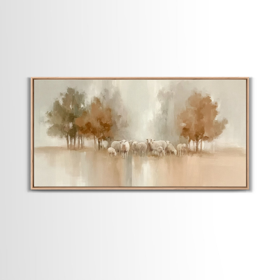 Pasture Serenity - Framed Canvas Print - Christian Art Print - Pastoral Scenery - Christian Wall Art - Subtle Christian Art