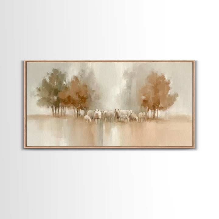 Pasture Serenity - Framed Canvas Print - Christian Art Print - Pastoral Scenery - Christian Wall Art - Subtle Christian Art