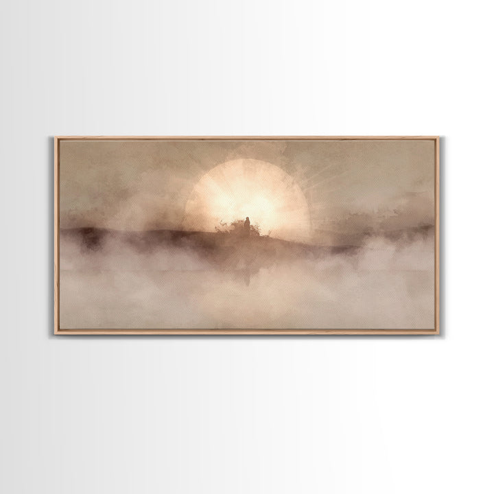 Radiant Dawn - Framed Canvas Print - Christian Christmas Art - Christian Wall Art - Jesus Painting - Modern Christian Art