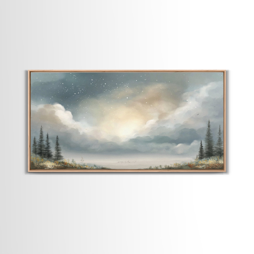 Heaven’s Horizon - Framed Canvas Print - Modern Christian Art - Christian Wall Art - Christian Art Print - Christian Gift