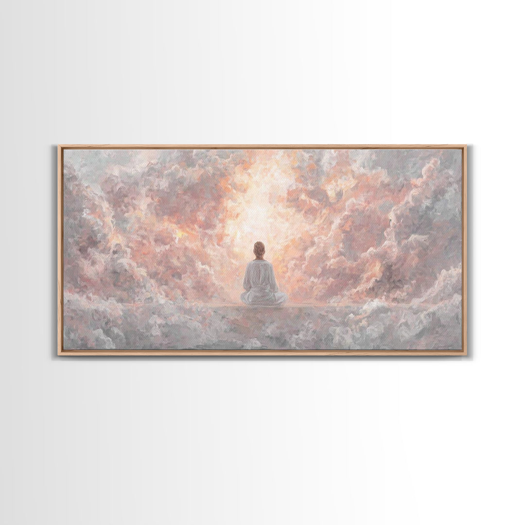 Heavenly Stillness – Framed Canvas Print – Christian Wall Art – Christian Art Canvas – Jesus Painting – Modern Christian Art – Christian De
