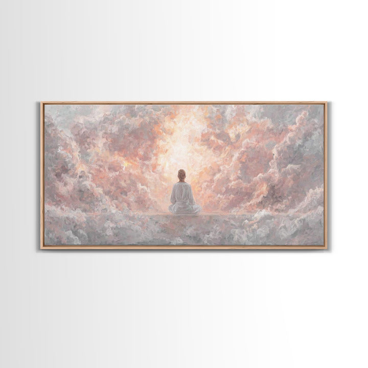 Heavenly Stillness – Framed Canvas Print – Christian Wall Art – Christian Art Canvas – Jesus Painting – Modern Christian Art – Christian De