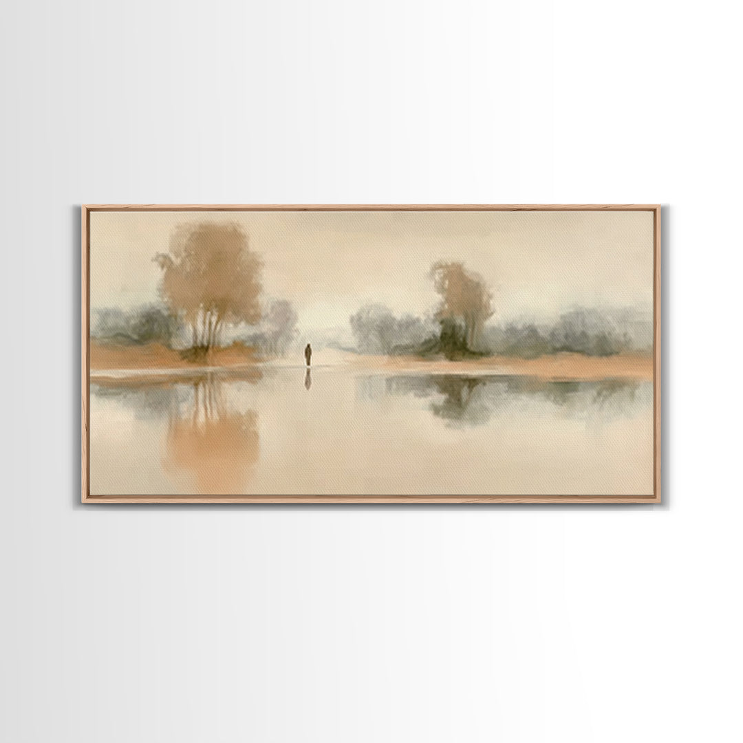 Quiet Path Grace, Framed Canvas Print, Christian Art Canvas, Christian Wall Art, Jesus Painting, Minimalist Christian Art, Christian Christ
