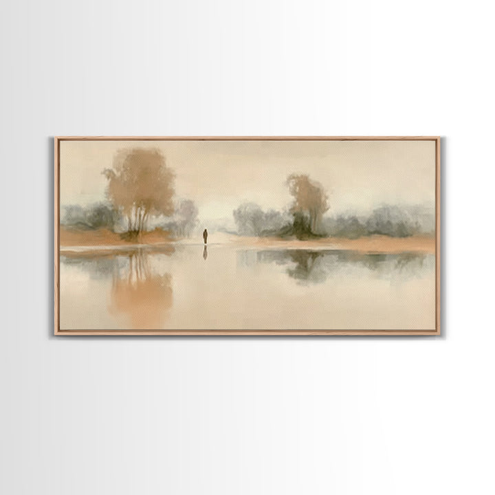 Quiet Path Grace, Framed Canvas Print, Christian Art Canvas, Christian Wall Art, Jesus Painting, Minimalist Christian Art, Christian Christ