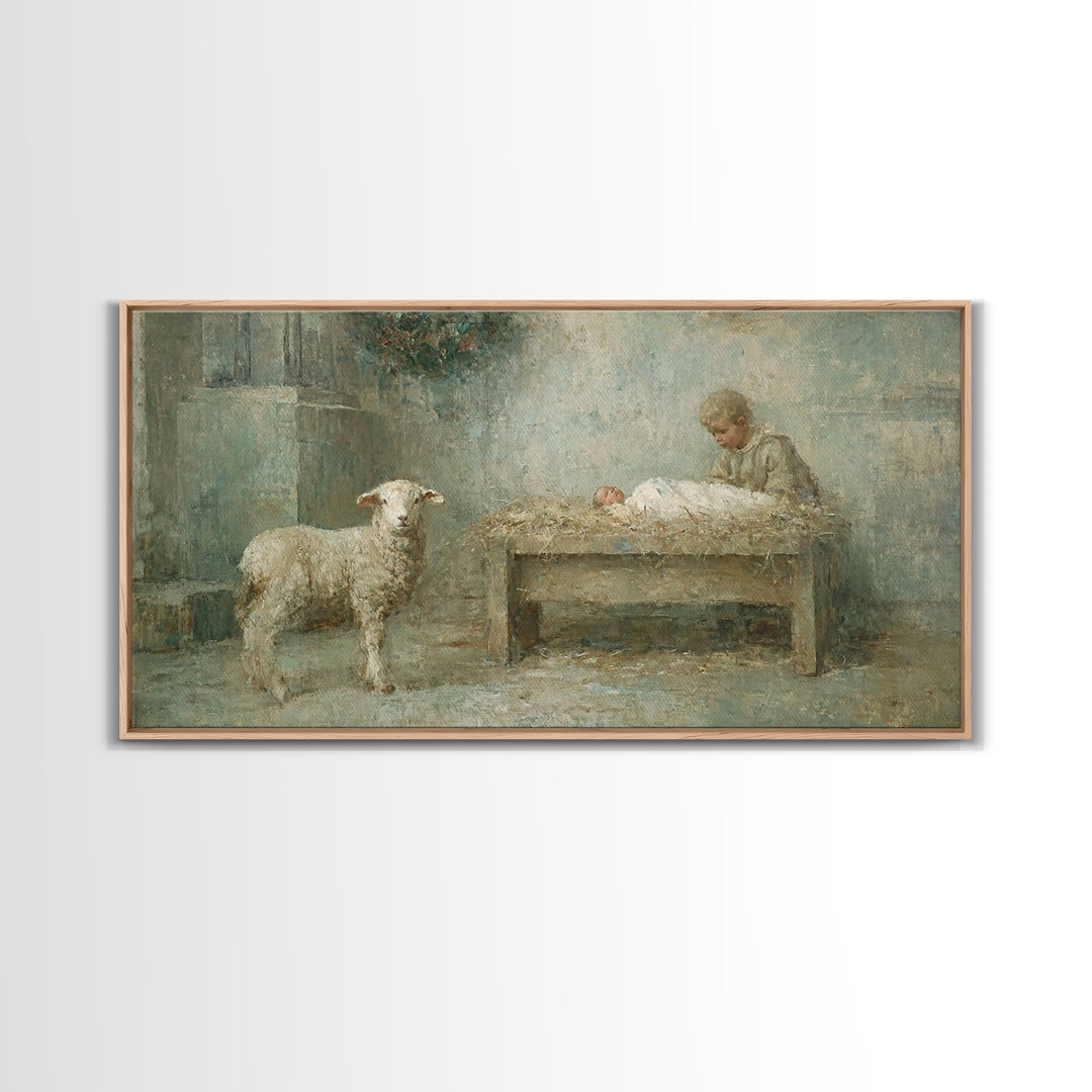 Winter Nativity – Framed Canvas Print – Christian Christmas Art – Christian Wall Art – Christmas Art – Christian Art Canvas – Christian Dec
