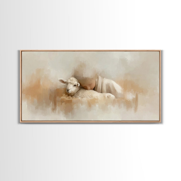 Tender Blessing Light, Framed Canvas Print, Christian Art Canvas, Christian Wall Art, Jesus Painting, Christmas Art, Christian Gift Ideas
