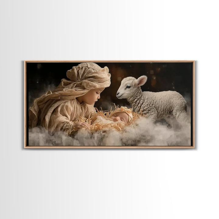 Sacred Quiet Hour – Framed Canvas Print – Christian Wall Art – Jesus Painting – Christian Art Canvas – Christmas Art – Modern Christian Art