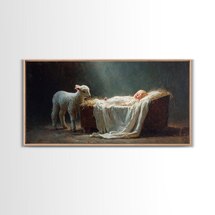 Bethlehem’s Child | Framed Canvas Print | Christian Art Canvas | Christian Wall Art | Jesus Painting | Christmas Art | Christian Christmas
